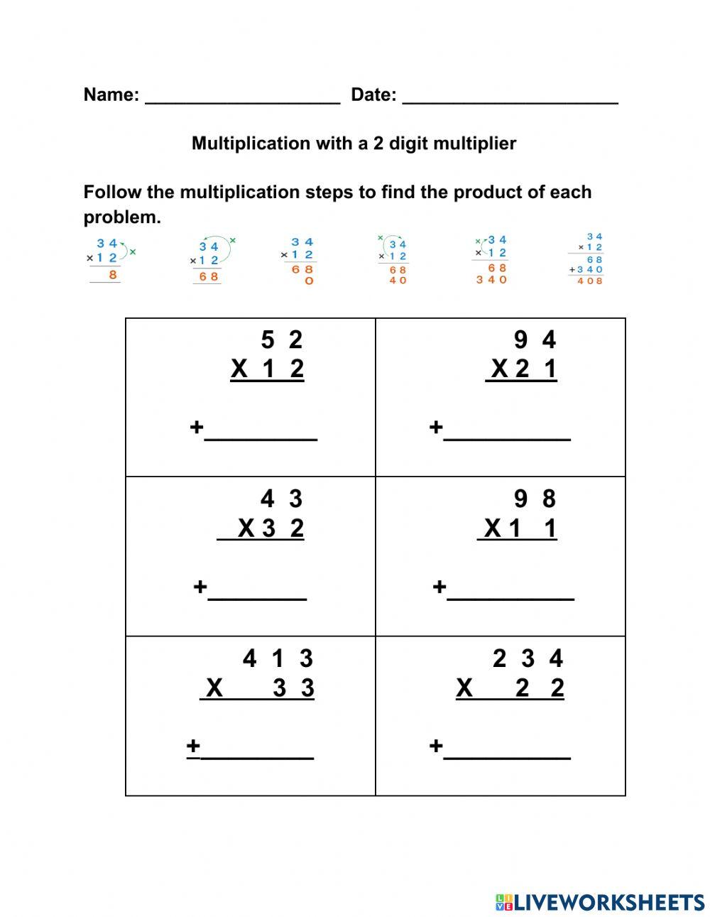 Multiplication by 2 digits