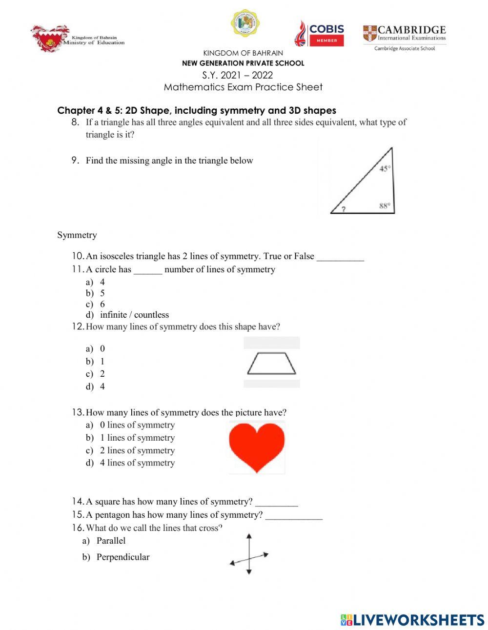 Maths online exercise for Grade 5 | Live Worksheets