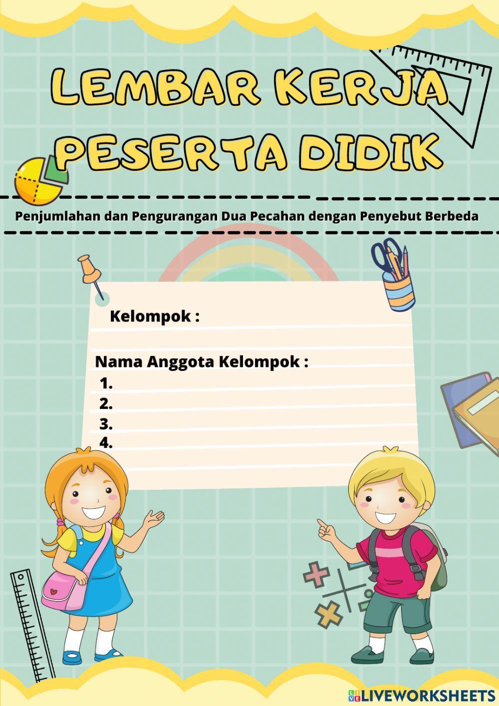 LKPD MATEMATIKA KELAS 5-OPERASI PENJUMLAHAN DAN PENGURANGAN PECAHAN