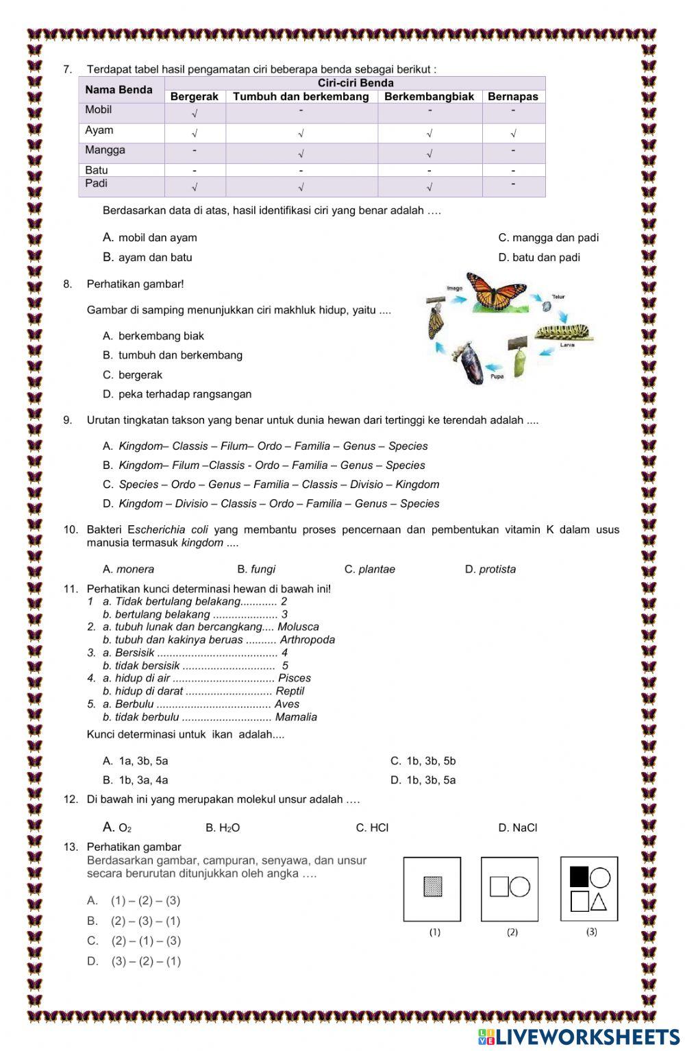 Latihan pas ipa smt 1