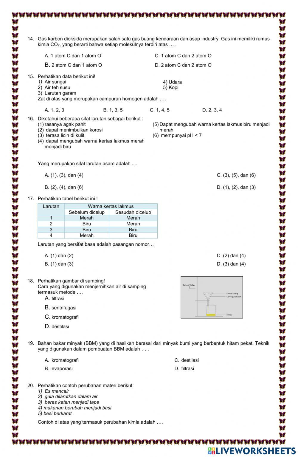 Latihan pas ipa smt 1