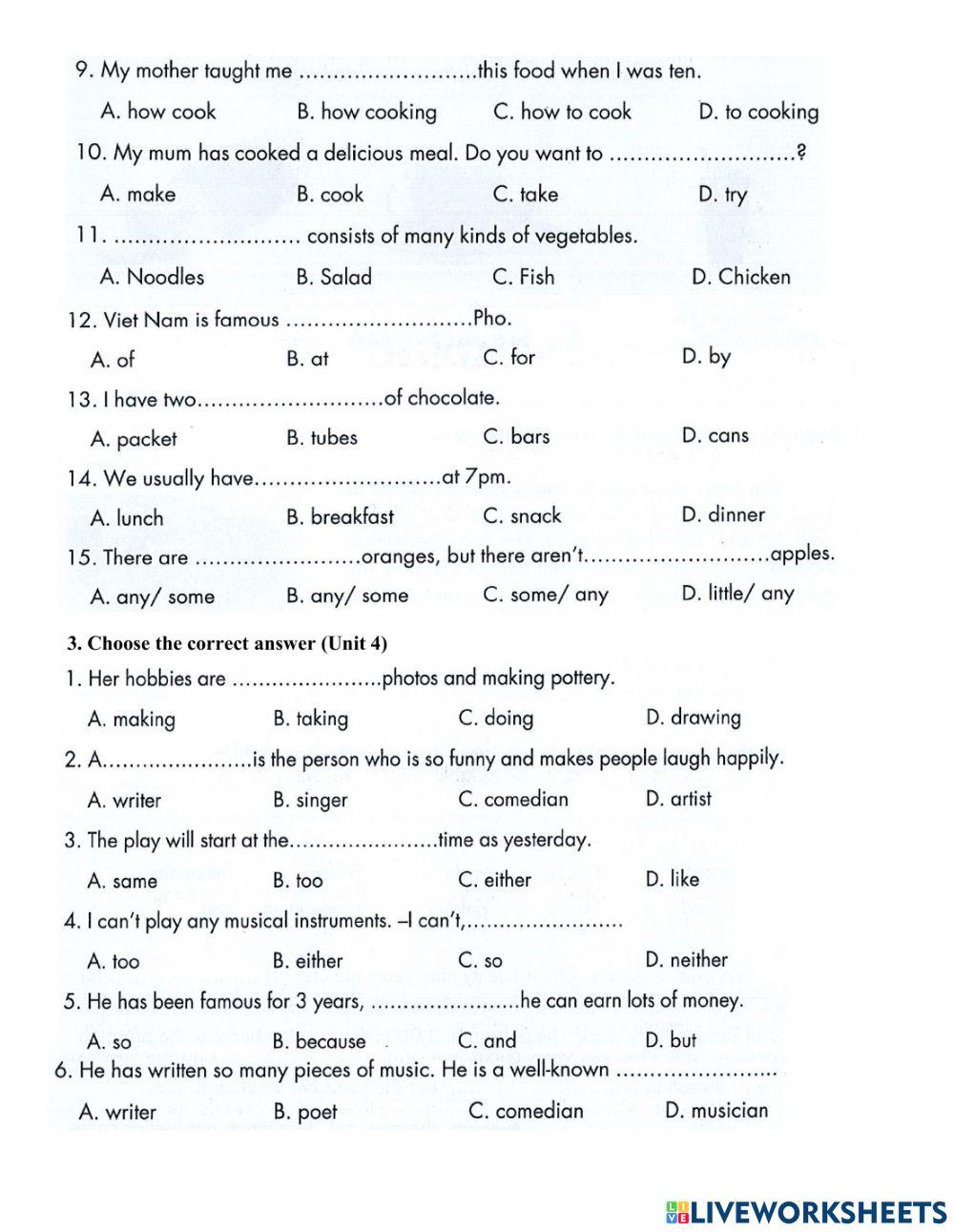 Grade 7- Review U4-5