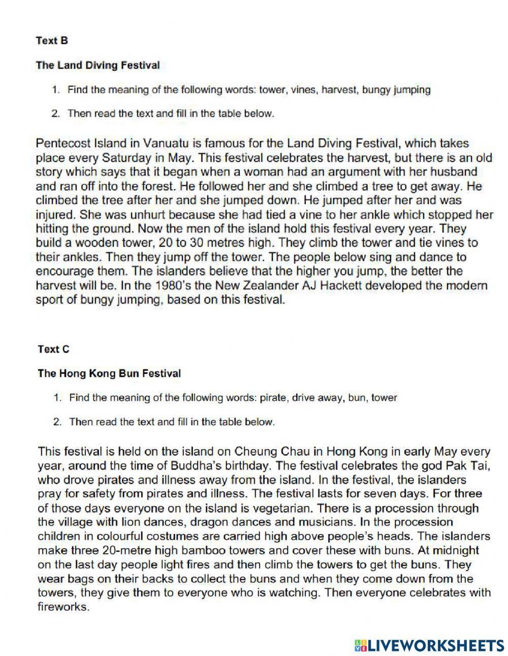 Jigsaw reading - celebrations