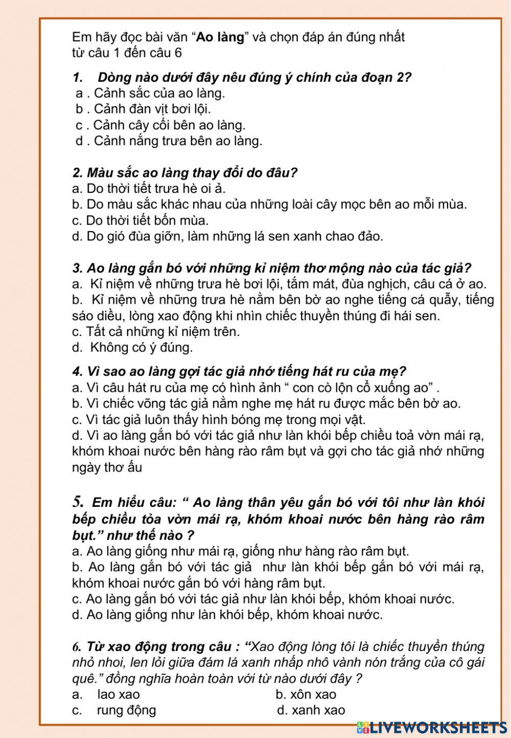 Tiếng Việt 5 - Ôn tập giữa kì 1