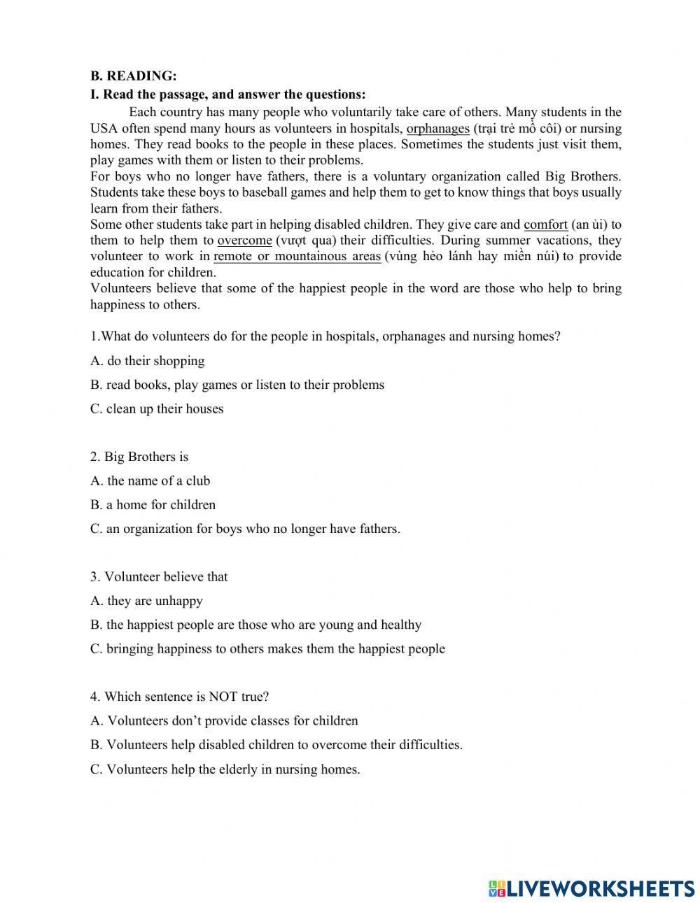 Tiếng anh 7 - giữa HK 1 - chương trình mới - đề 1