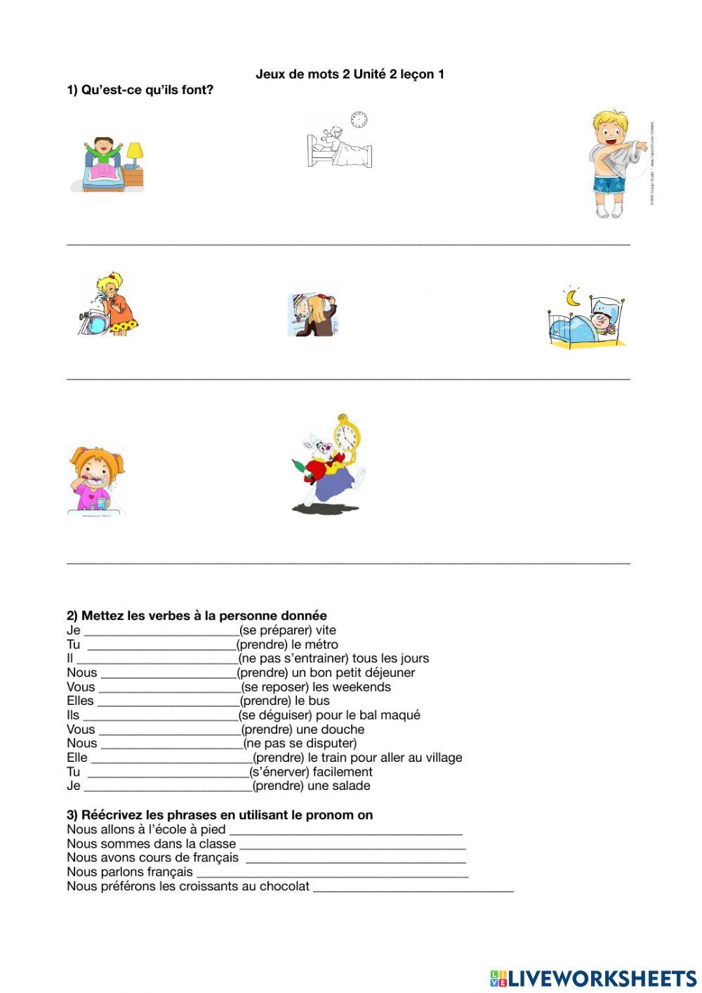 Jeux de mots 2 unité 2 leçon 1