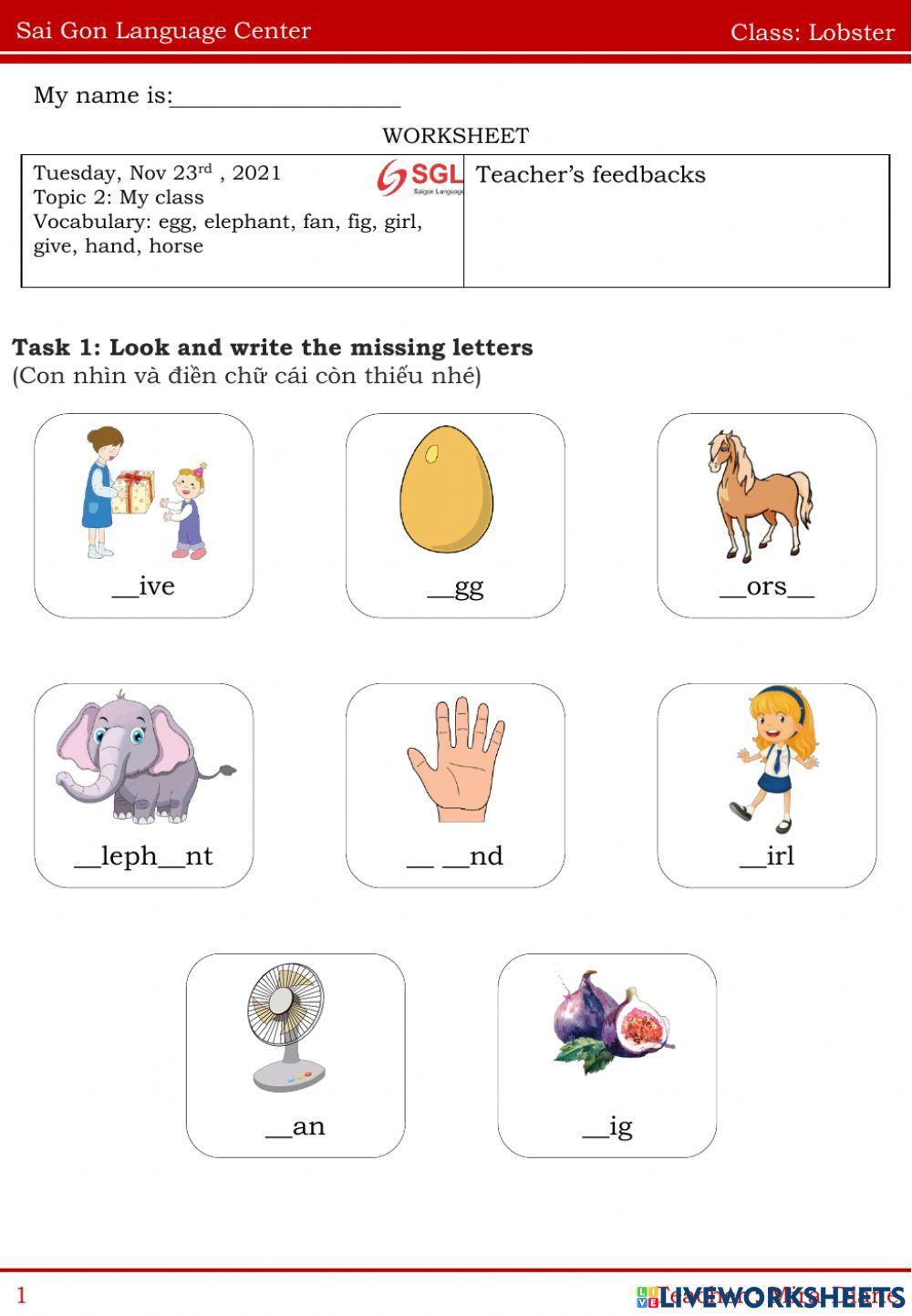 Homework-class Lobster (Nov 23rd)