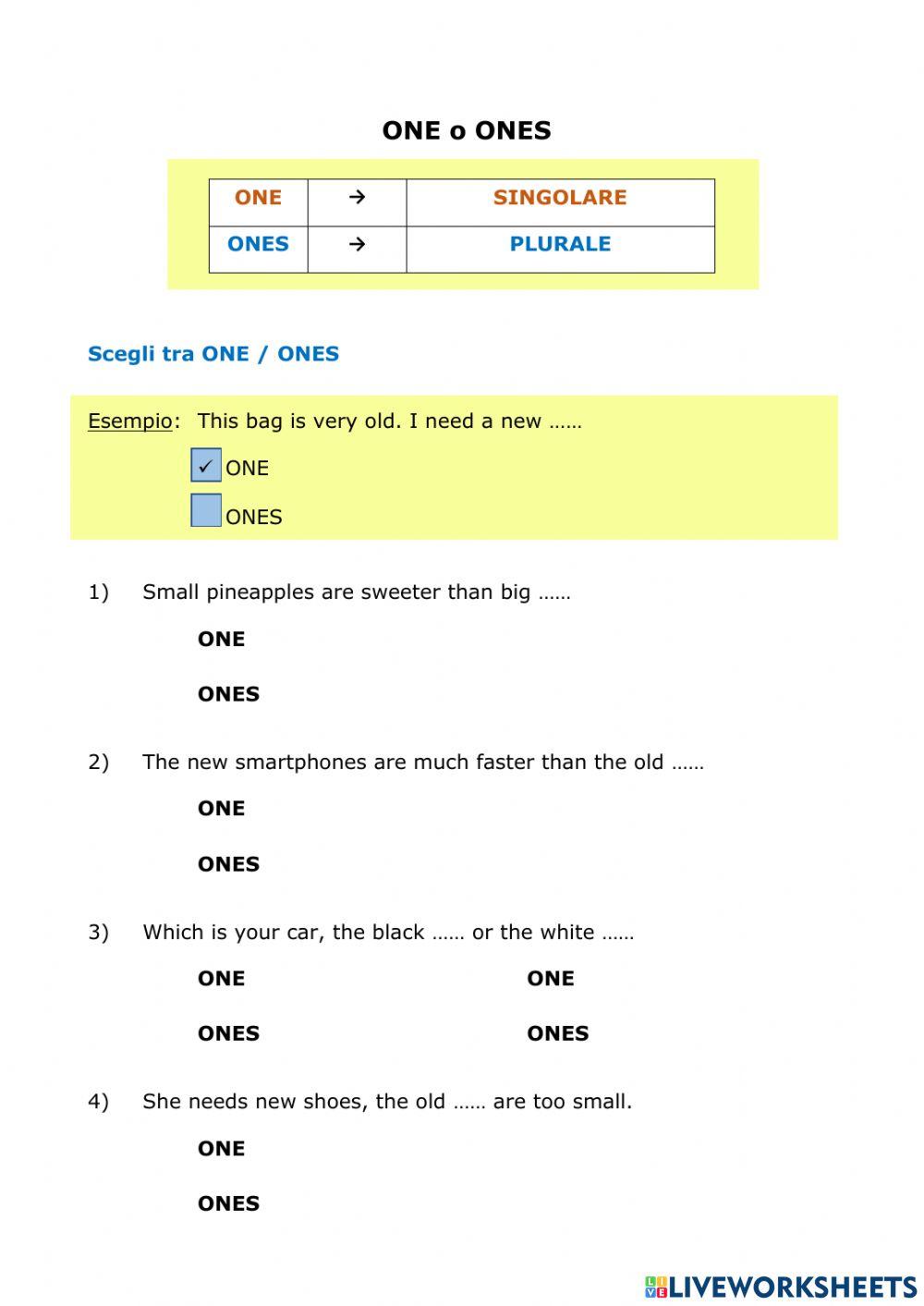 One - ones 1673516 | Giulia Lucin | LiveWorksheets