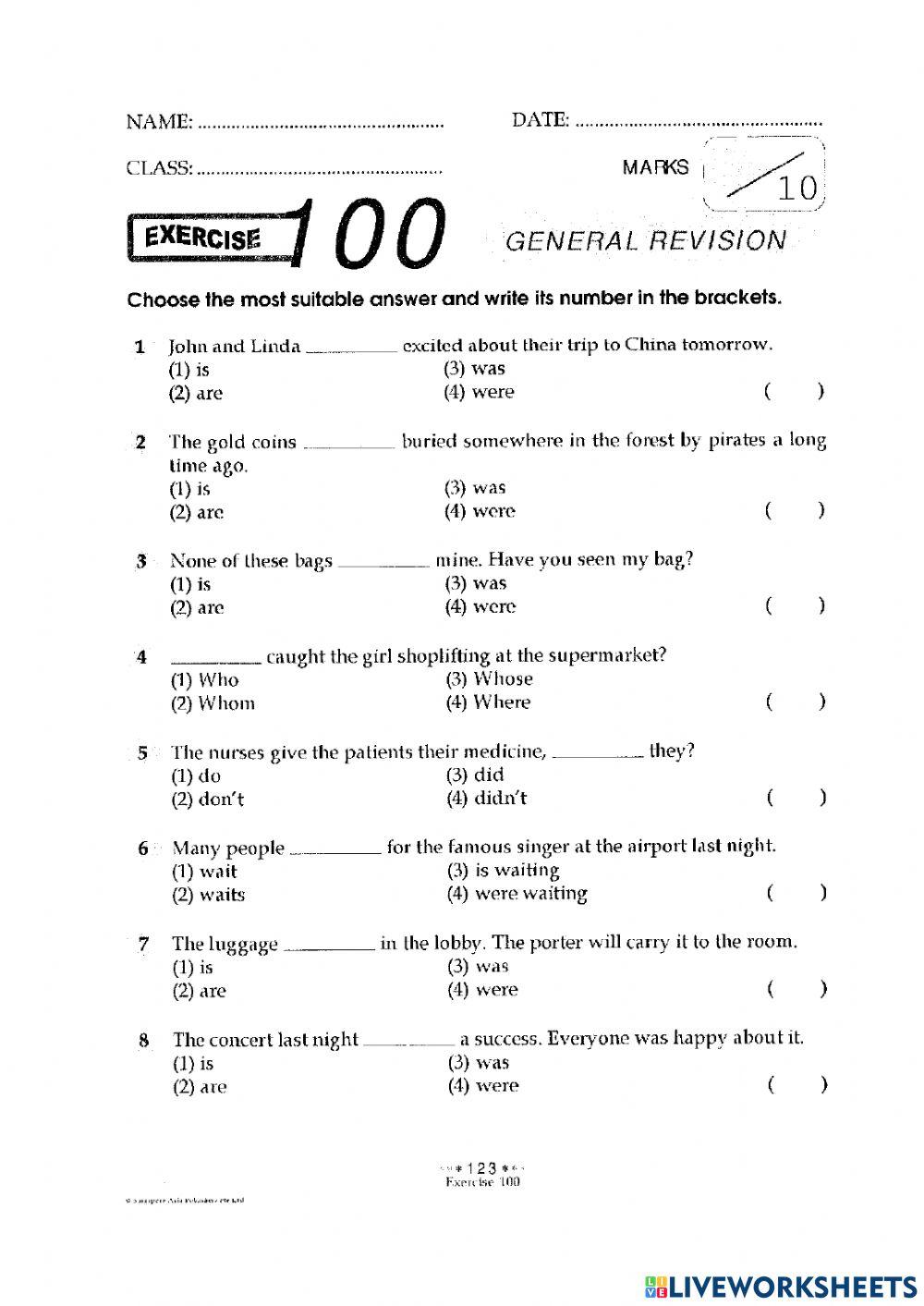 Verb tenses - Review MCQ