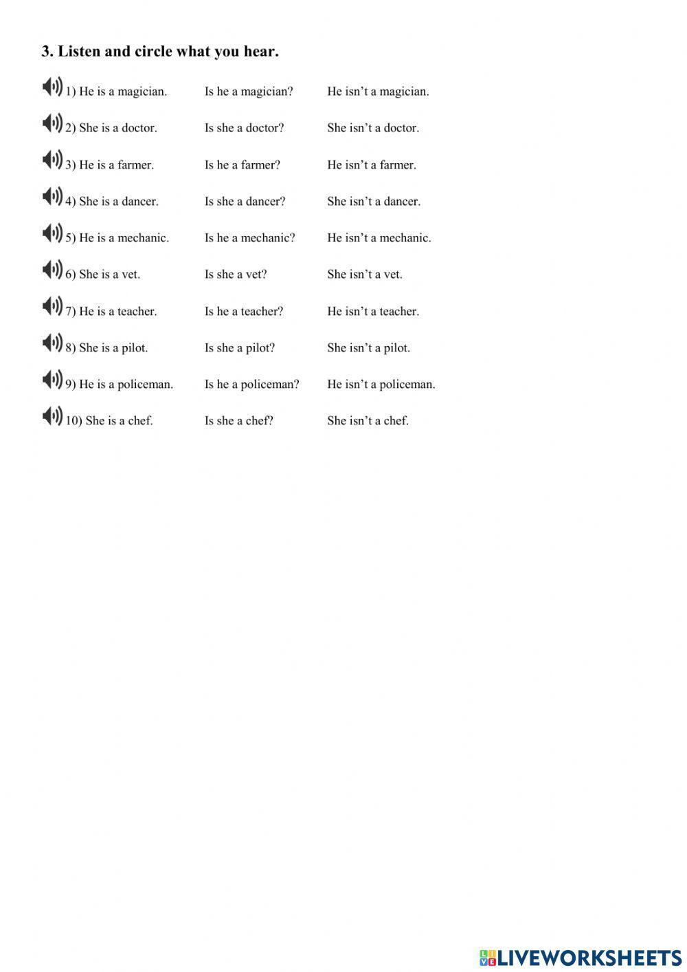 To be - writing and listening