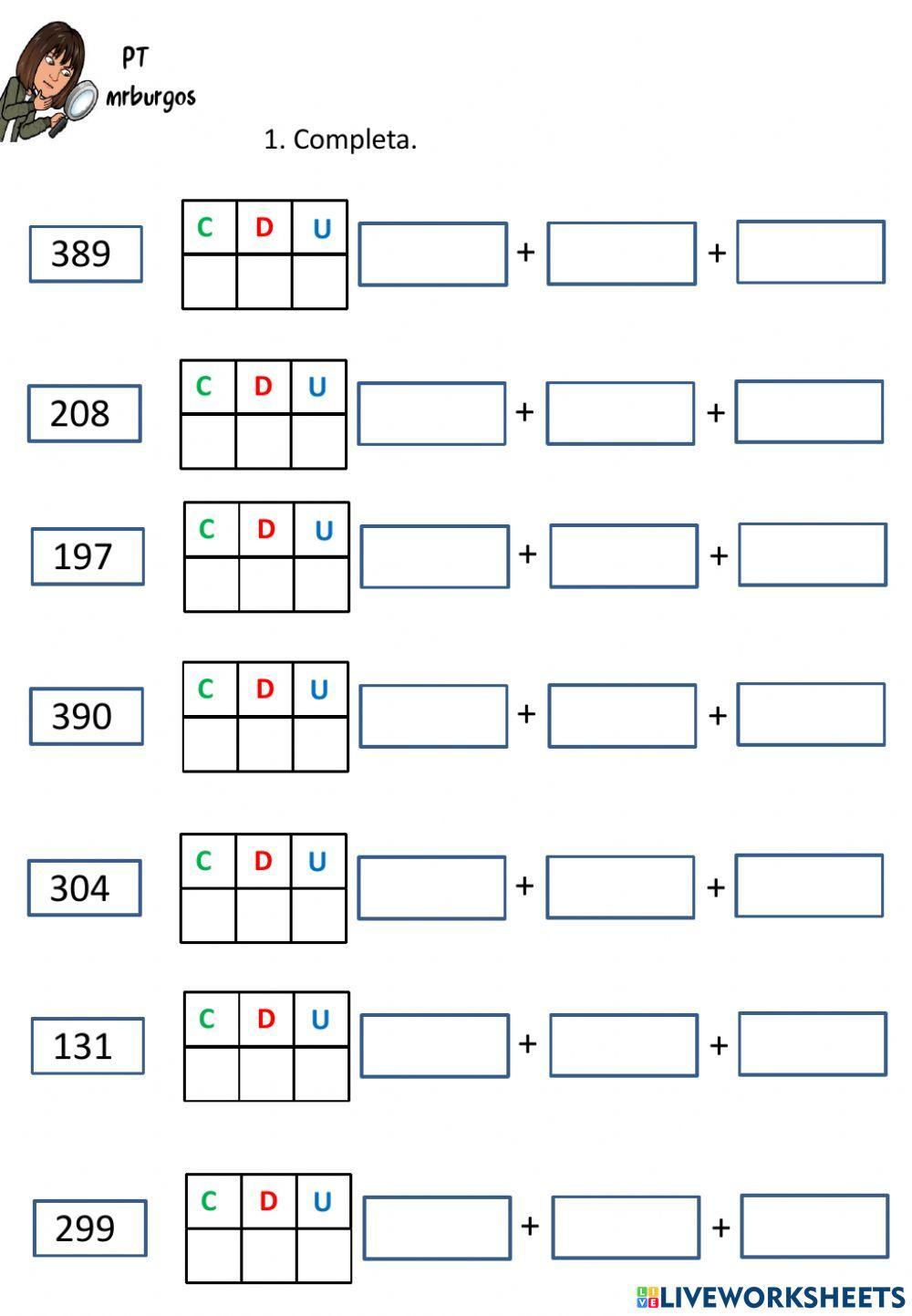 Descomposición de números