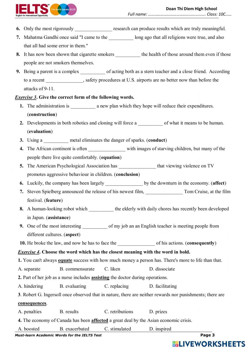 Academic word list 2.1