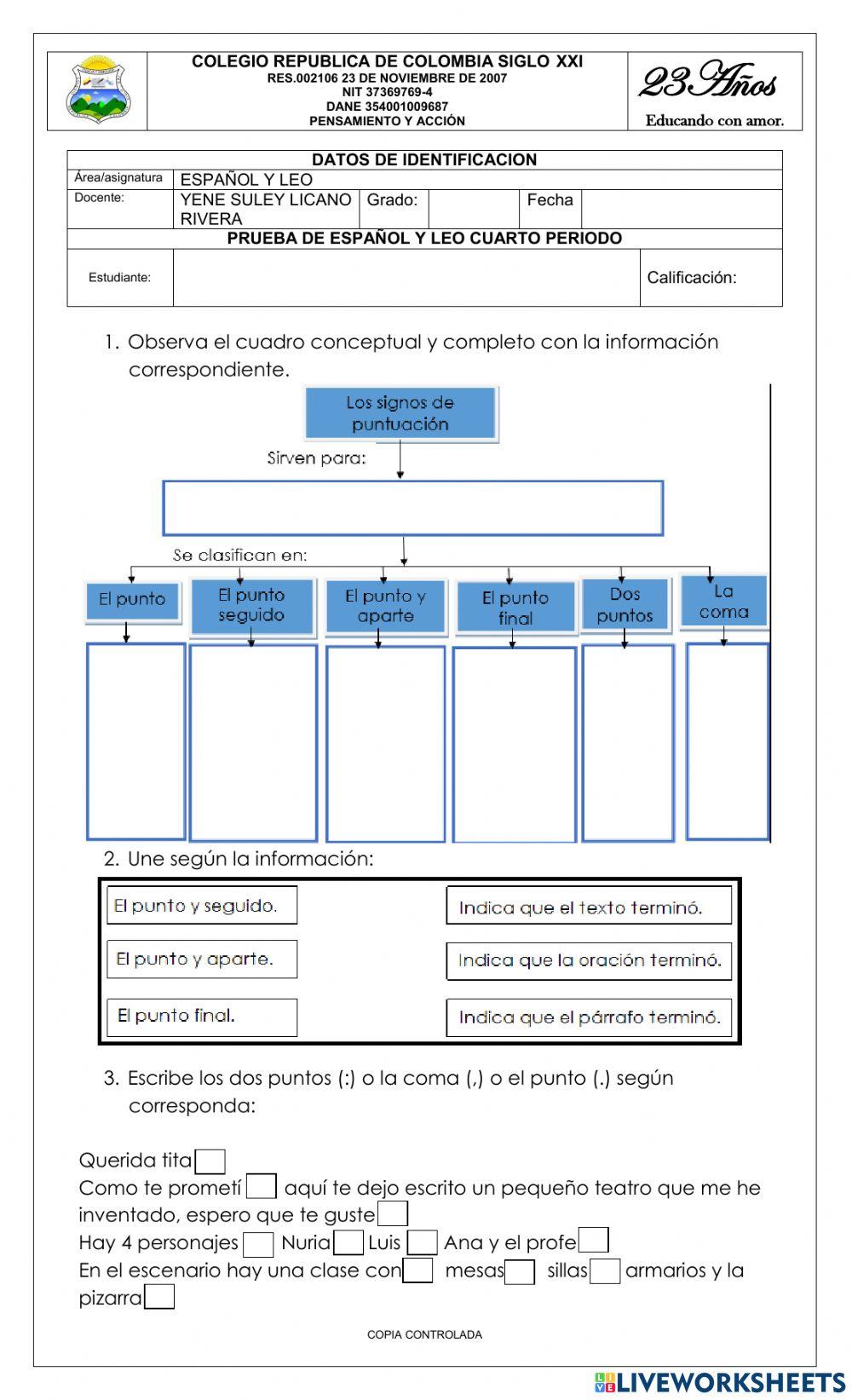 Bimestral grado segundo y tercero