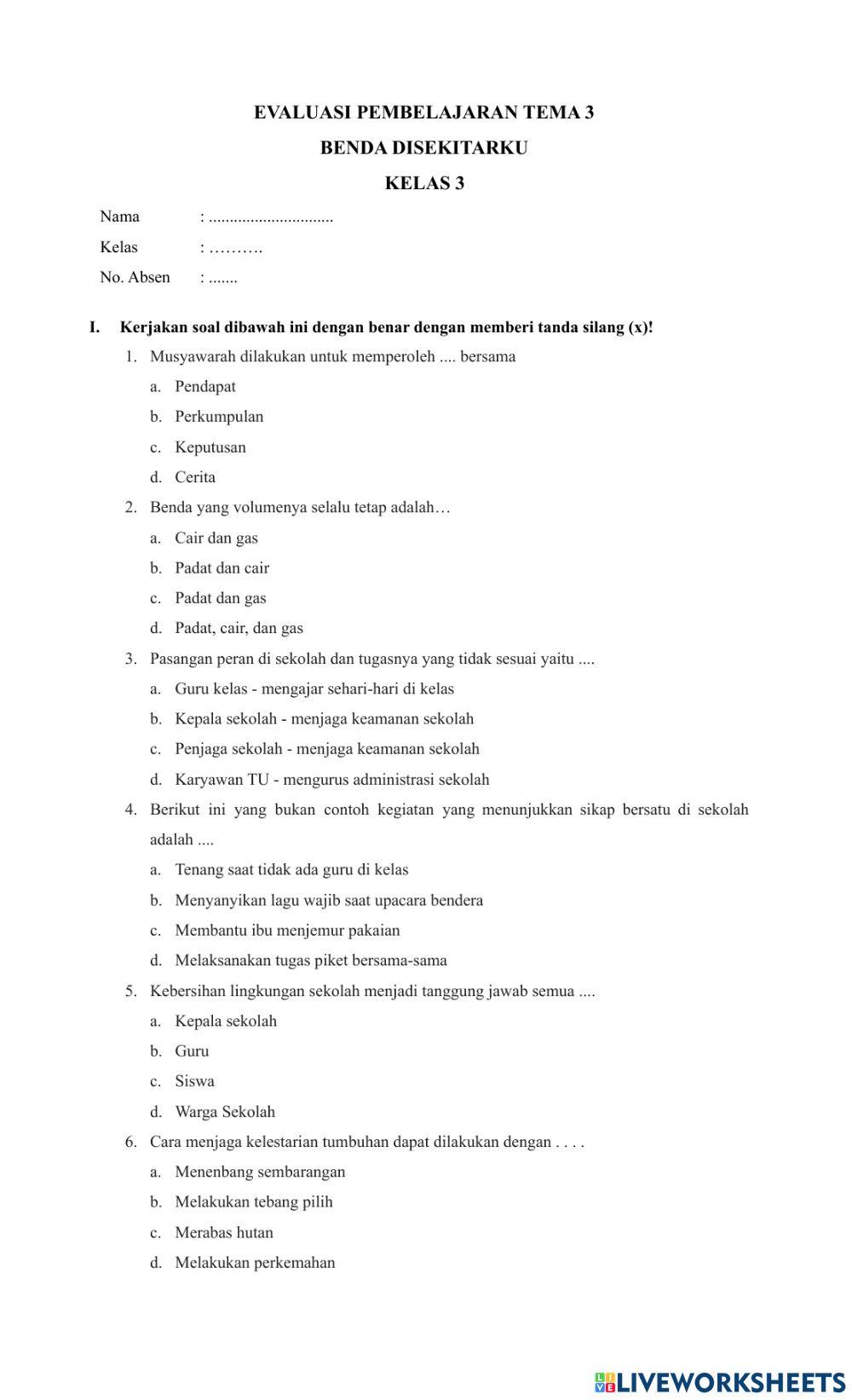 Evaluasi Tema 3