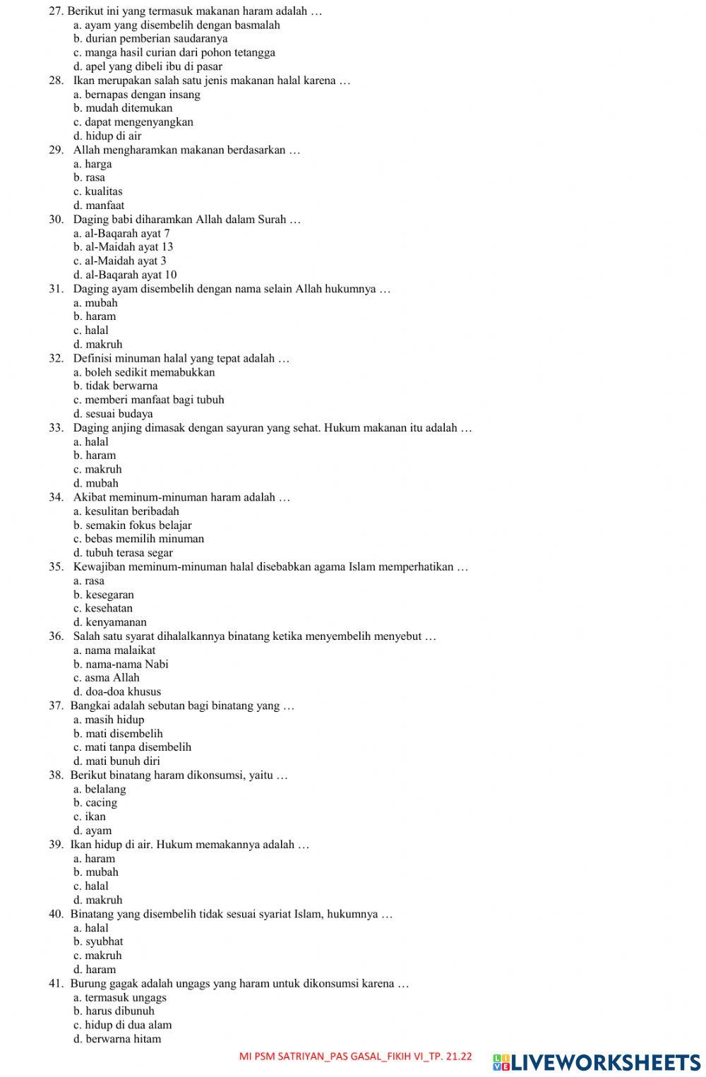 Mi psm satriyan fikih 6 gasal