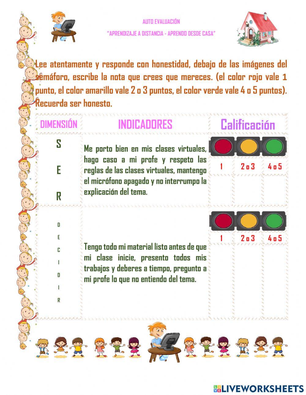 Autoevaluacion 3er. trimestre