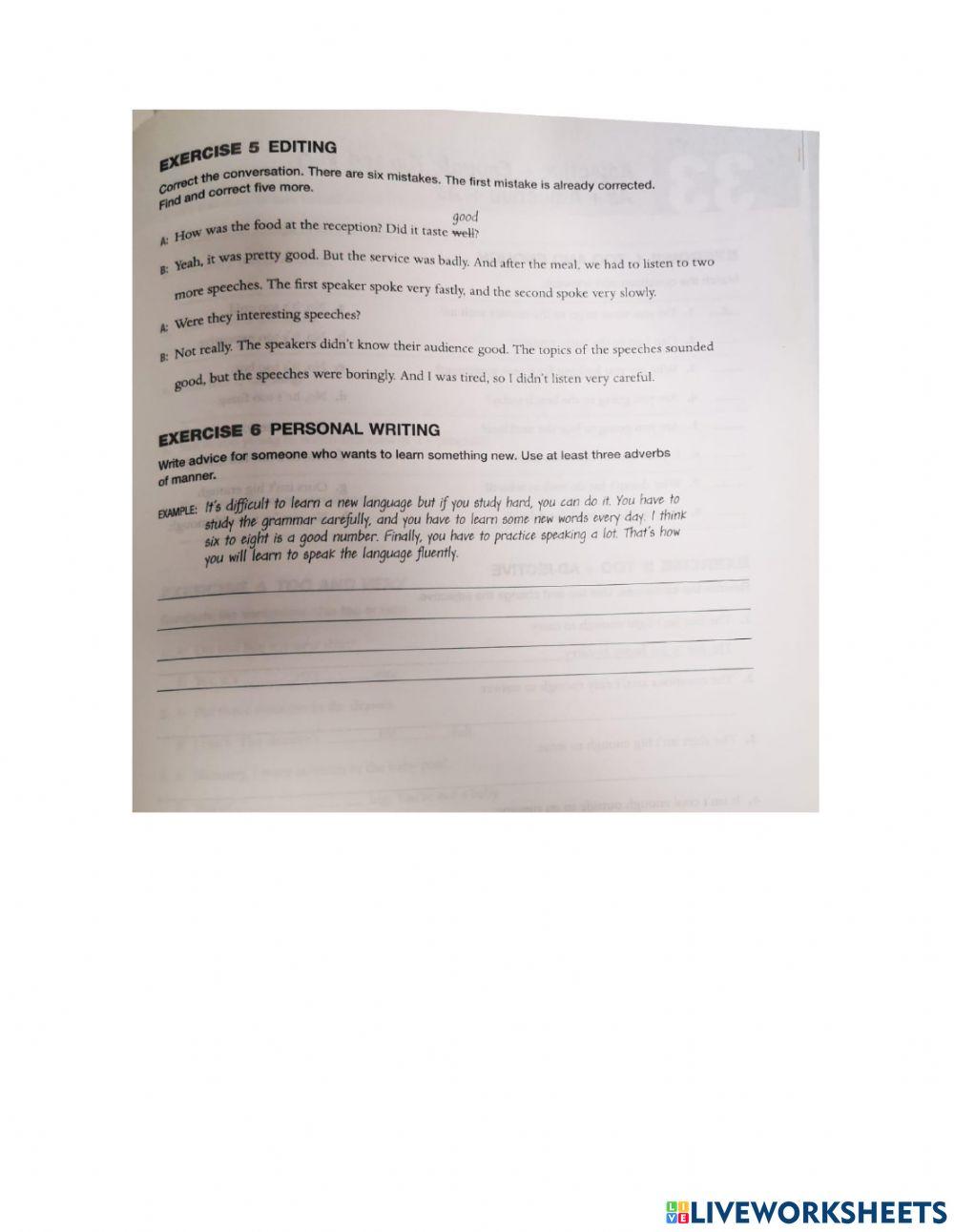 Adverbs of manner Unit 32