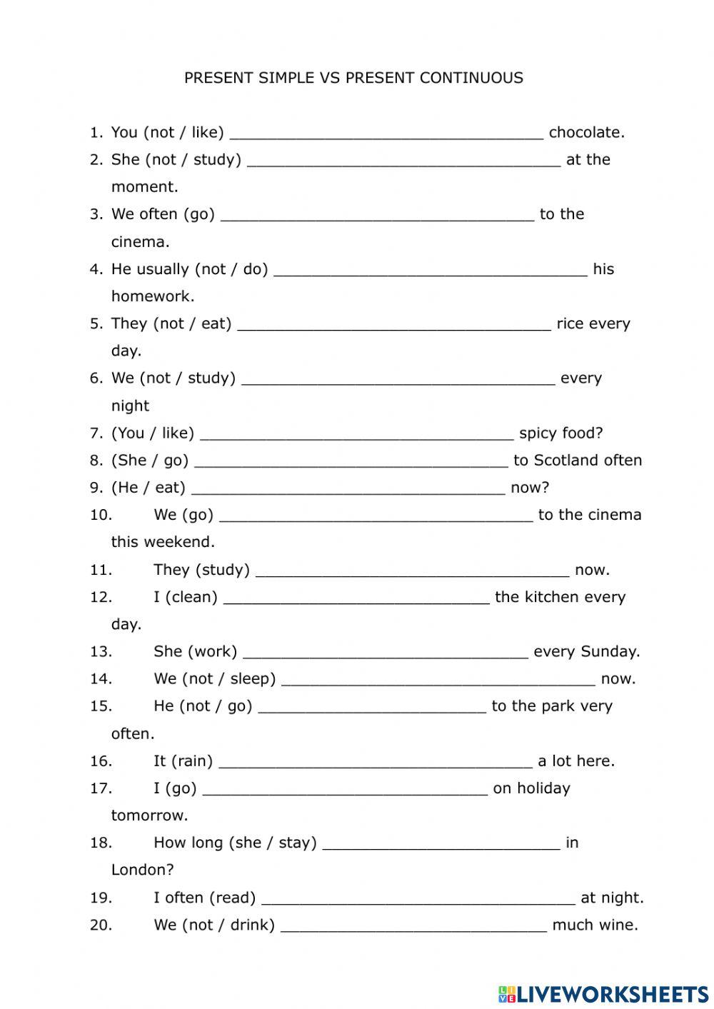 Present Simple VS Present Continuous