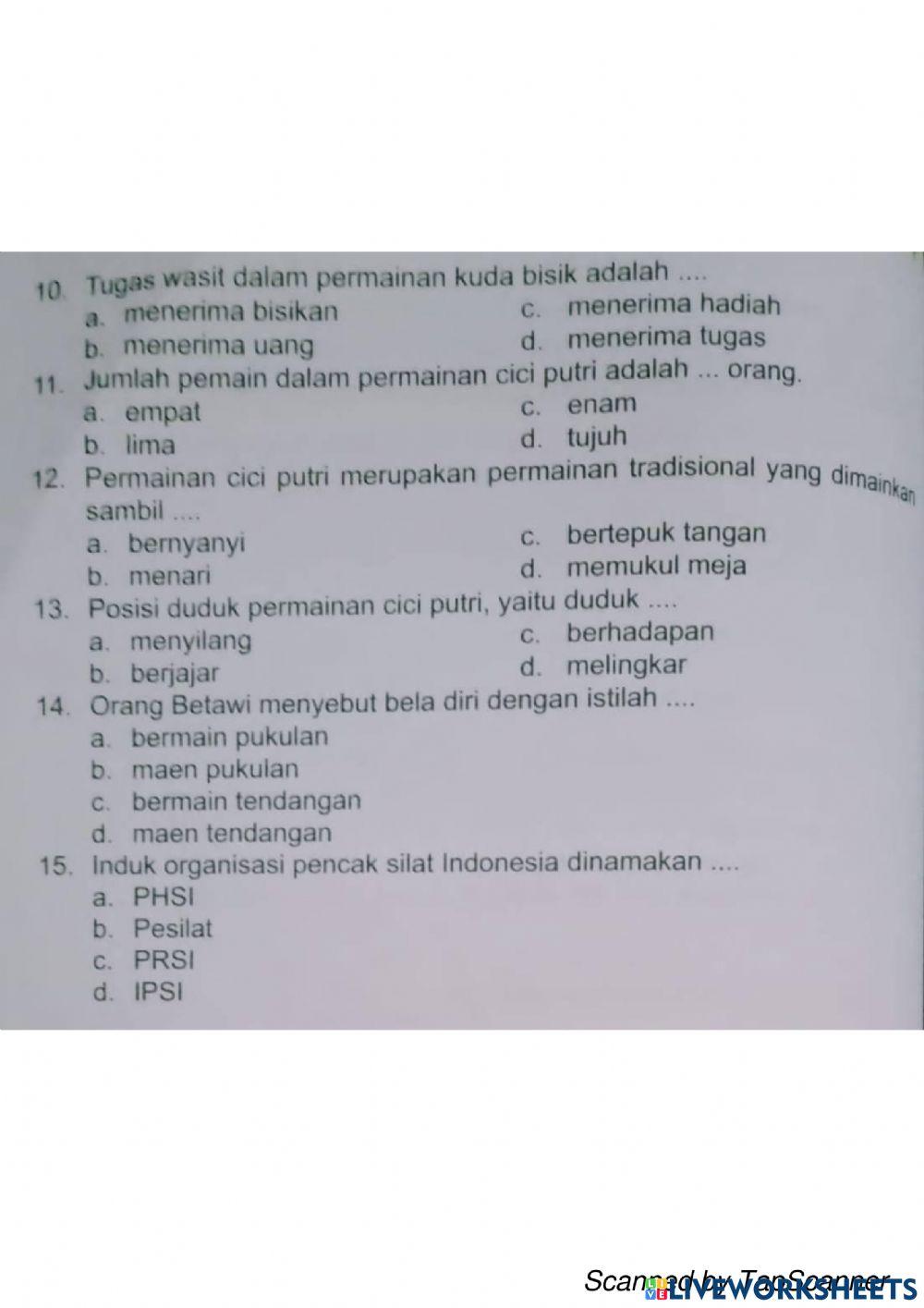 Uji Kompetensi PLBJ Semester 1