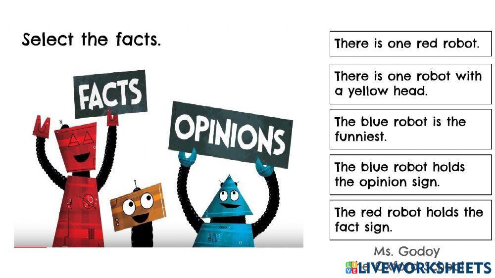 Facts and Opinions - Fact vs. Opinions vs. Robots