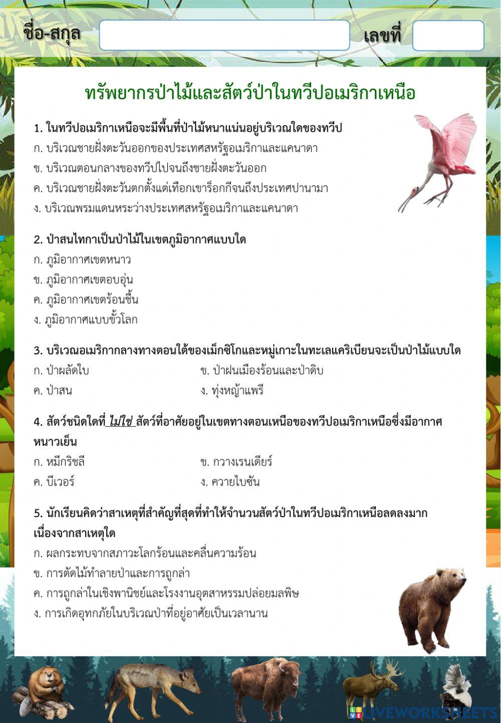 ทรัพยากรป่าไม้และสัตว์ป่าในทวีปอเมริกาเหนือ