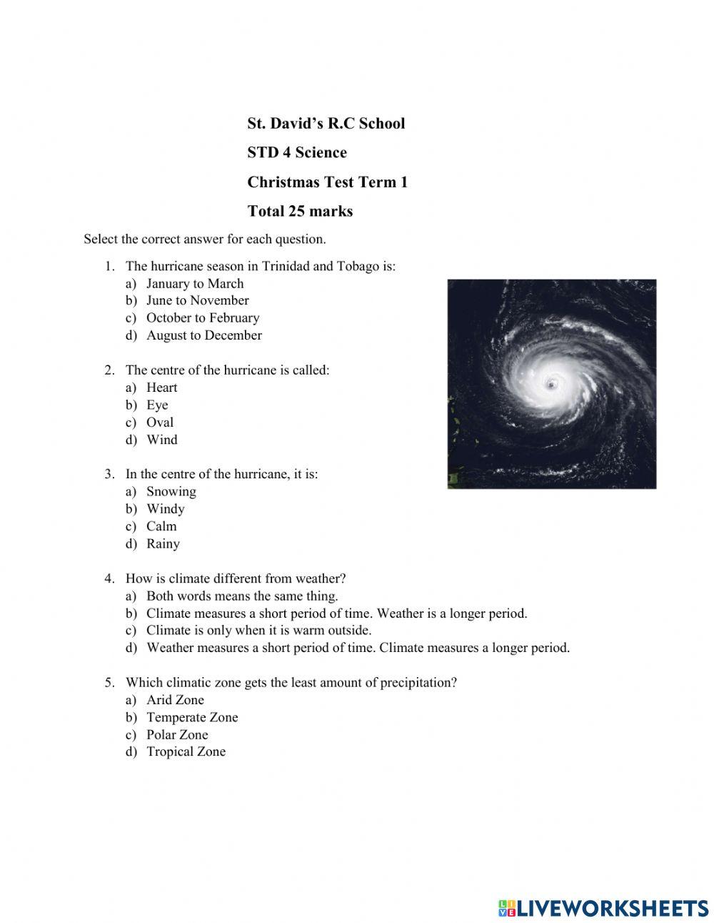 Christmas Science Test
