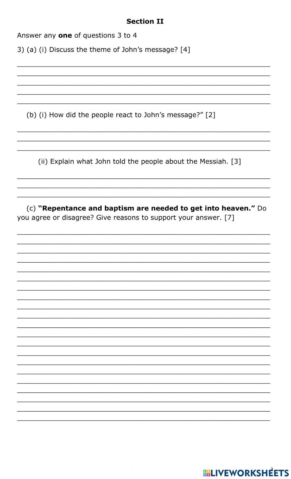 Unit Quiz II 7thGrade