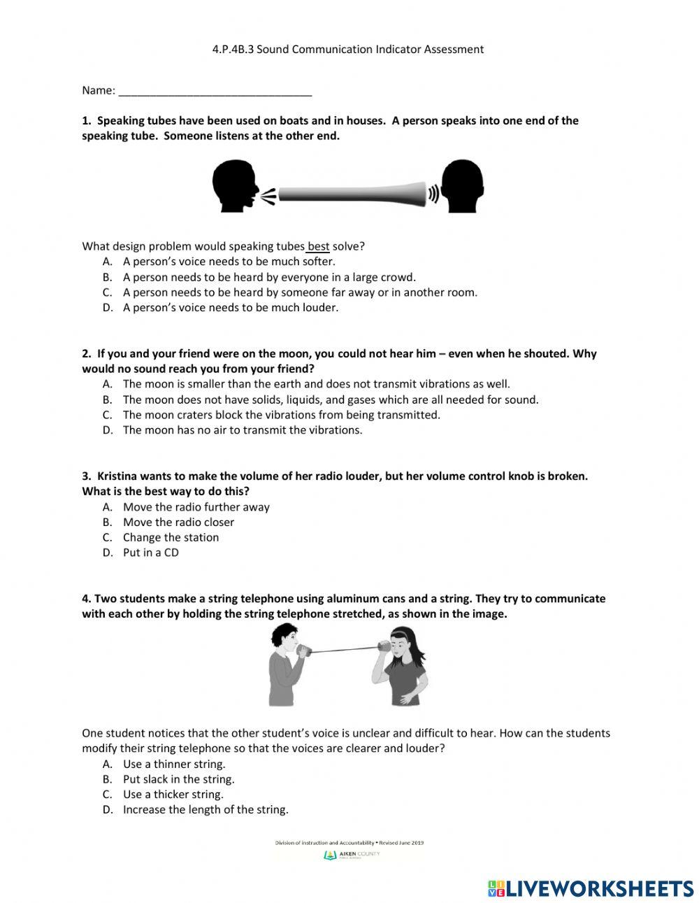 4P4B3 Sound Communication Indicator Assessment