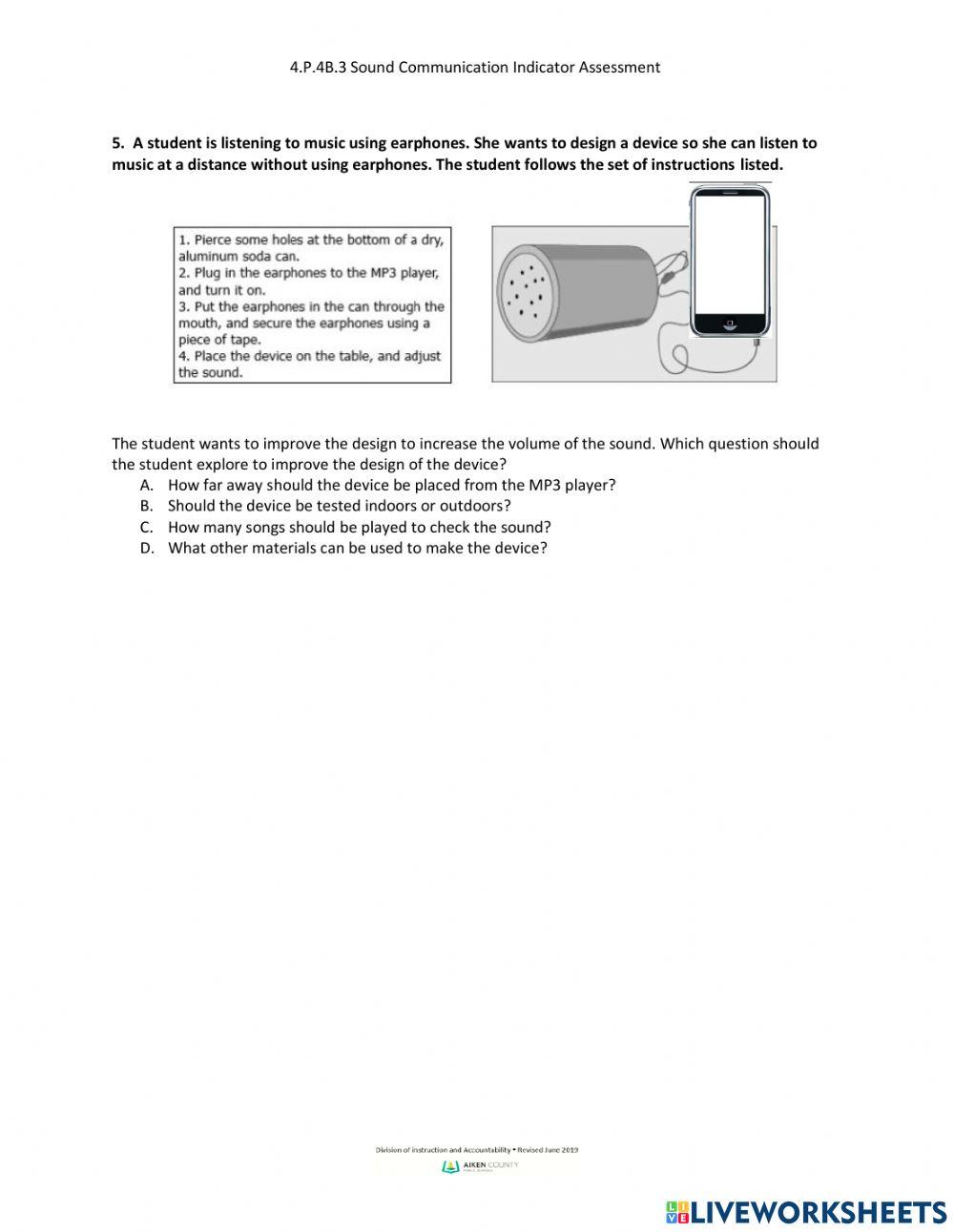 4P4B3 Sound Communication Indicator Assessment