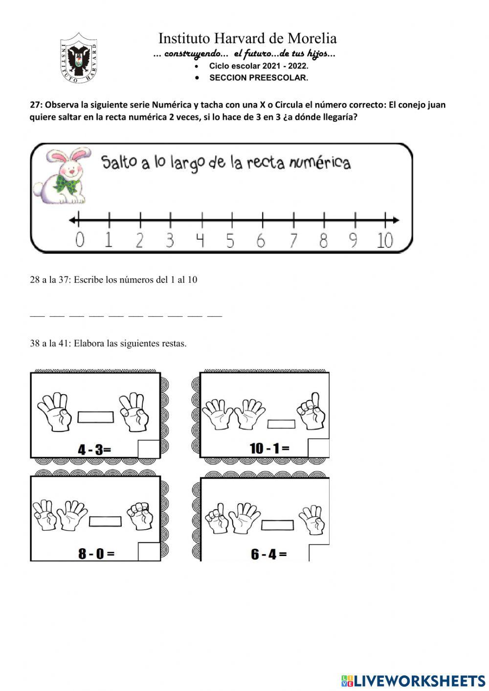 Examen pensamiento matematico