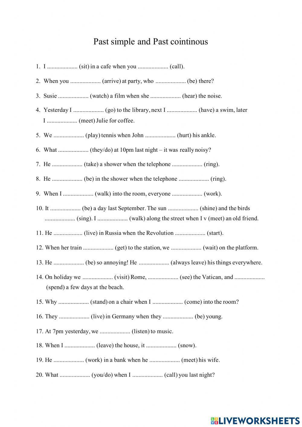 Past simple and Past contious