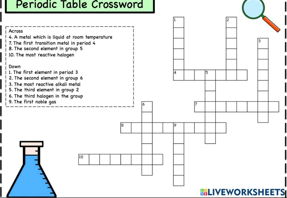 Periodic crossword online exercise for Live Worksheets