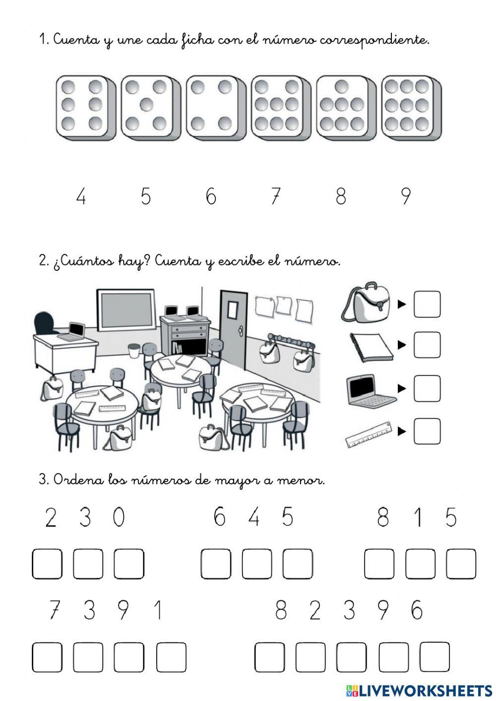 Repaso temas 1 y 2 mates 1º
