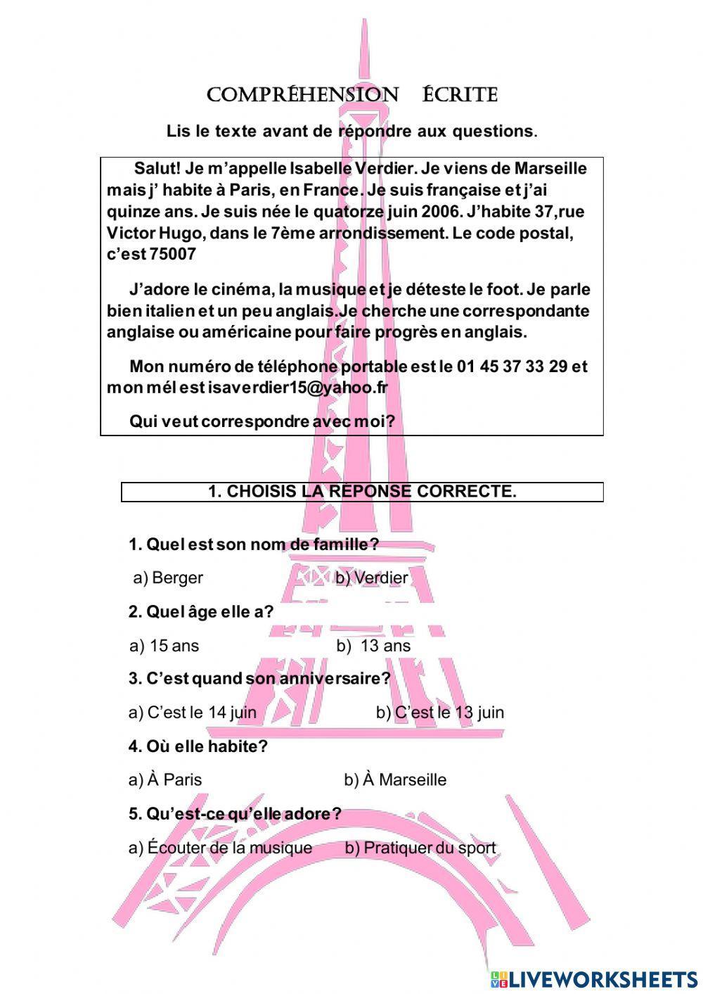 Compréhension Écrite