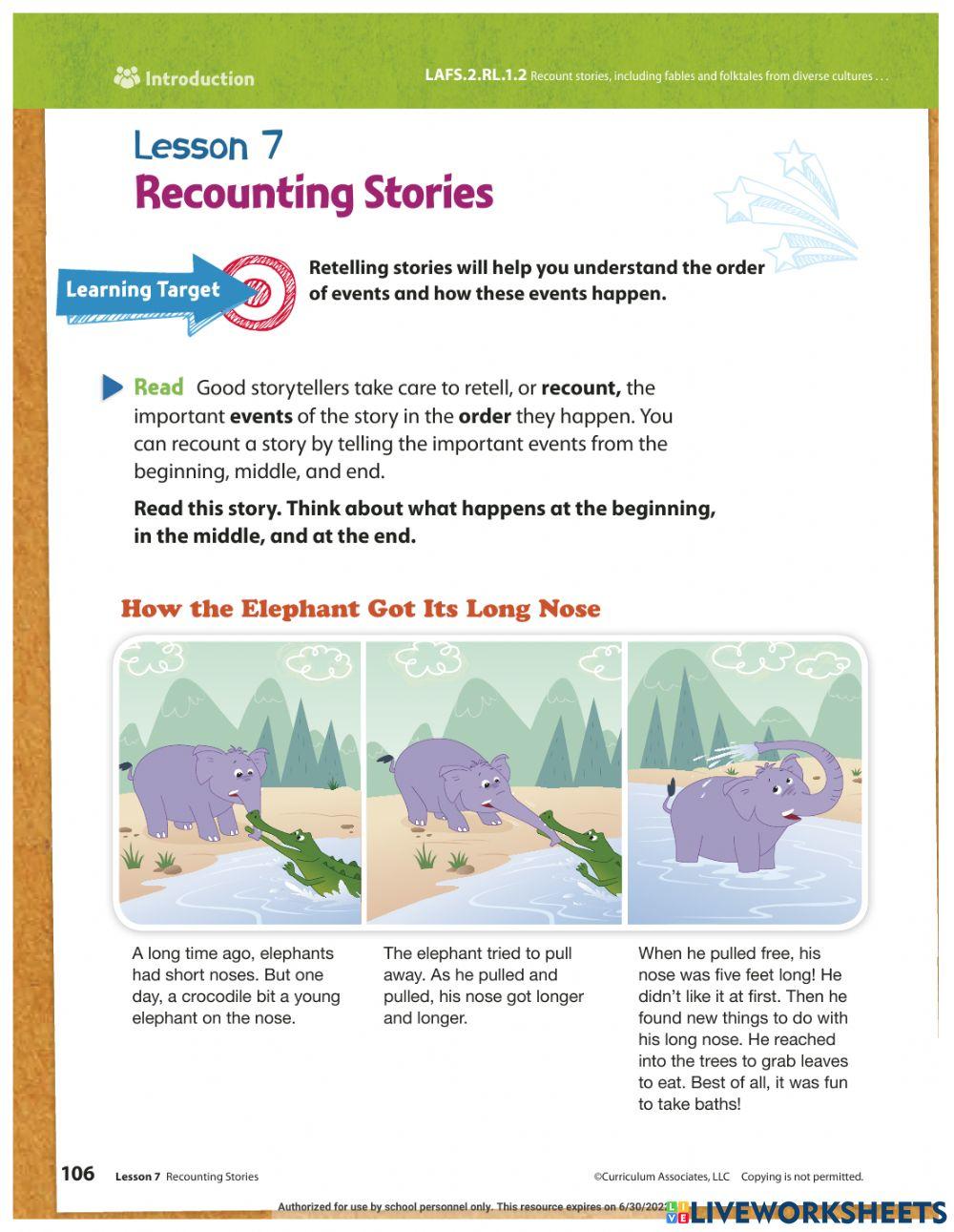 Intro to Recounting Stories