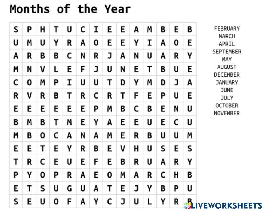 The months of the year