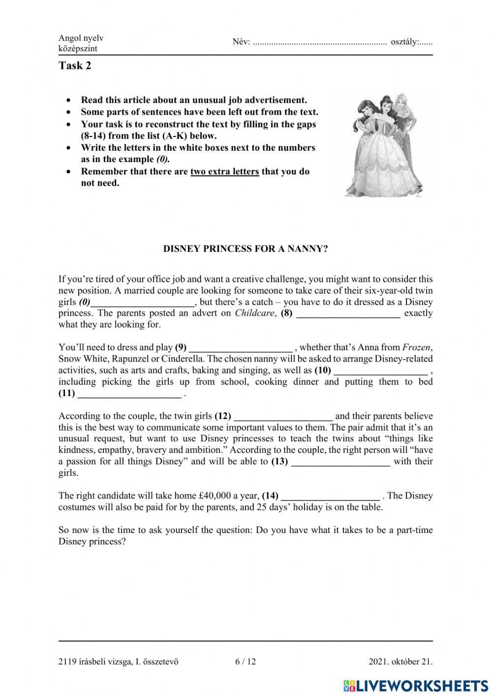 Középszintű angol érettségi 2021.október 21, (LEGAL)