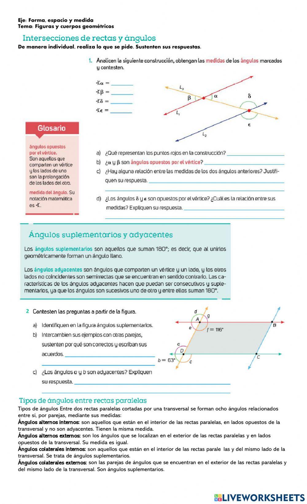 Rectas paralelas y transversales
