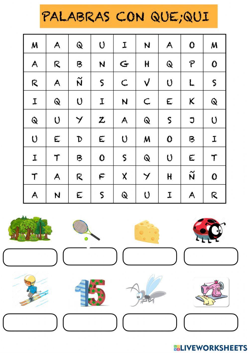 Palabras con que-qui
