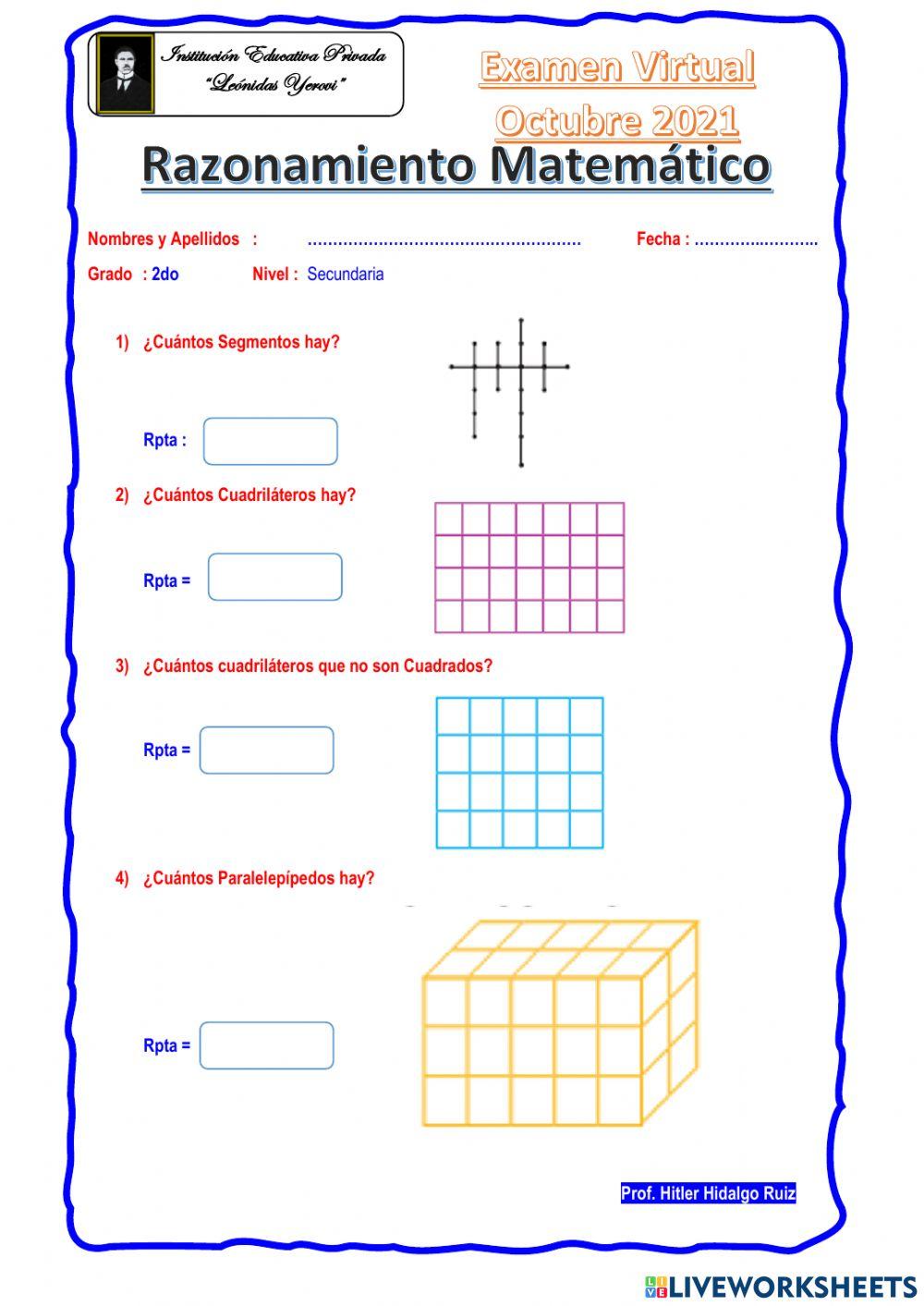 Razonamiento Matemático 2do Sec