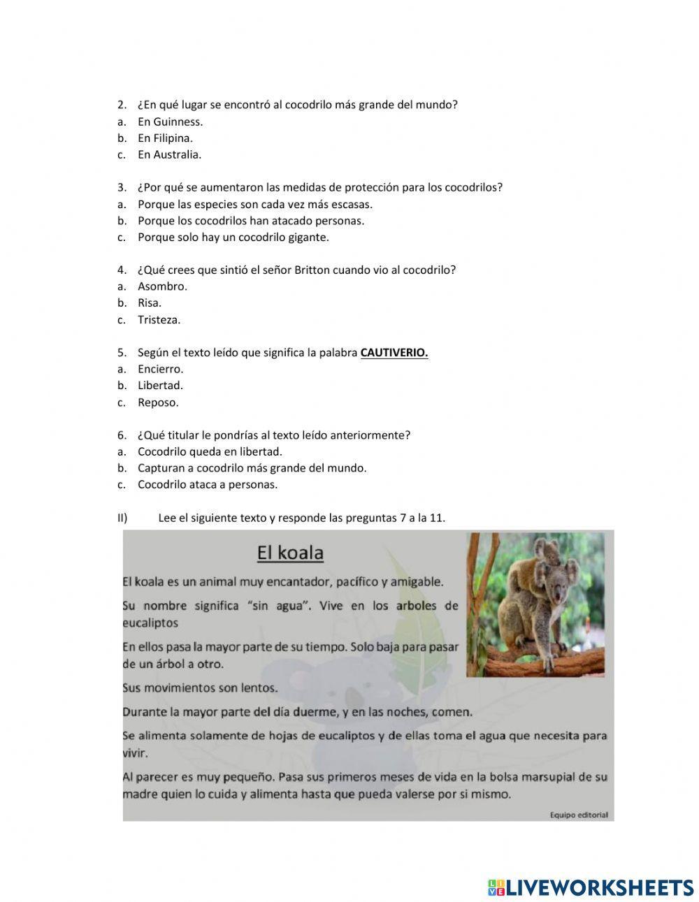 Comprensión texto informativo