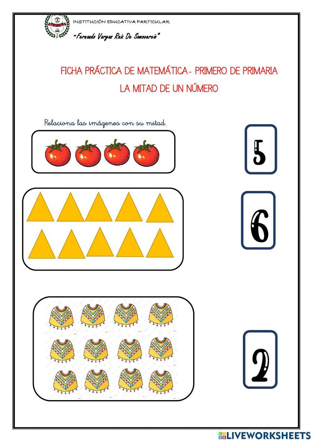 La mitad de un número