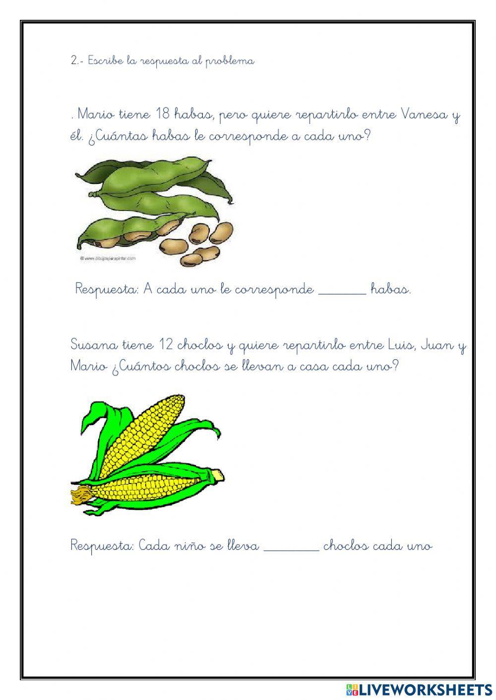 La mitad de un número