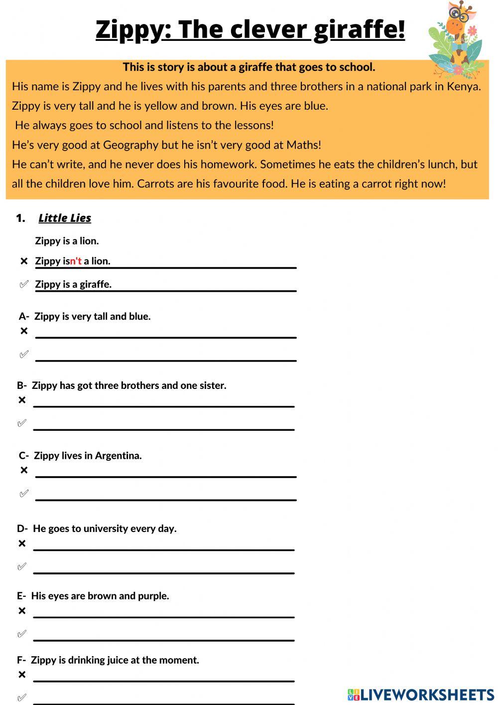 Little Lies - Reading Comprehension