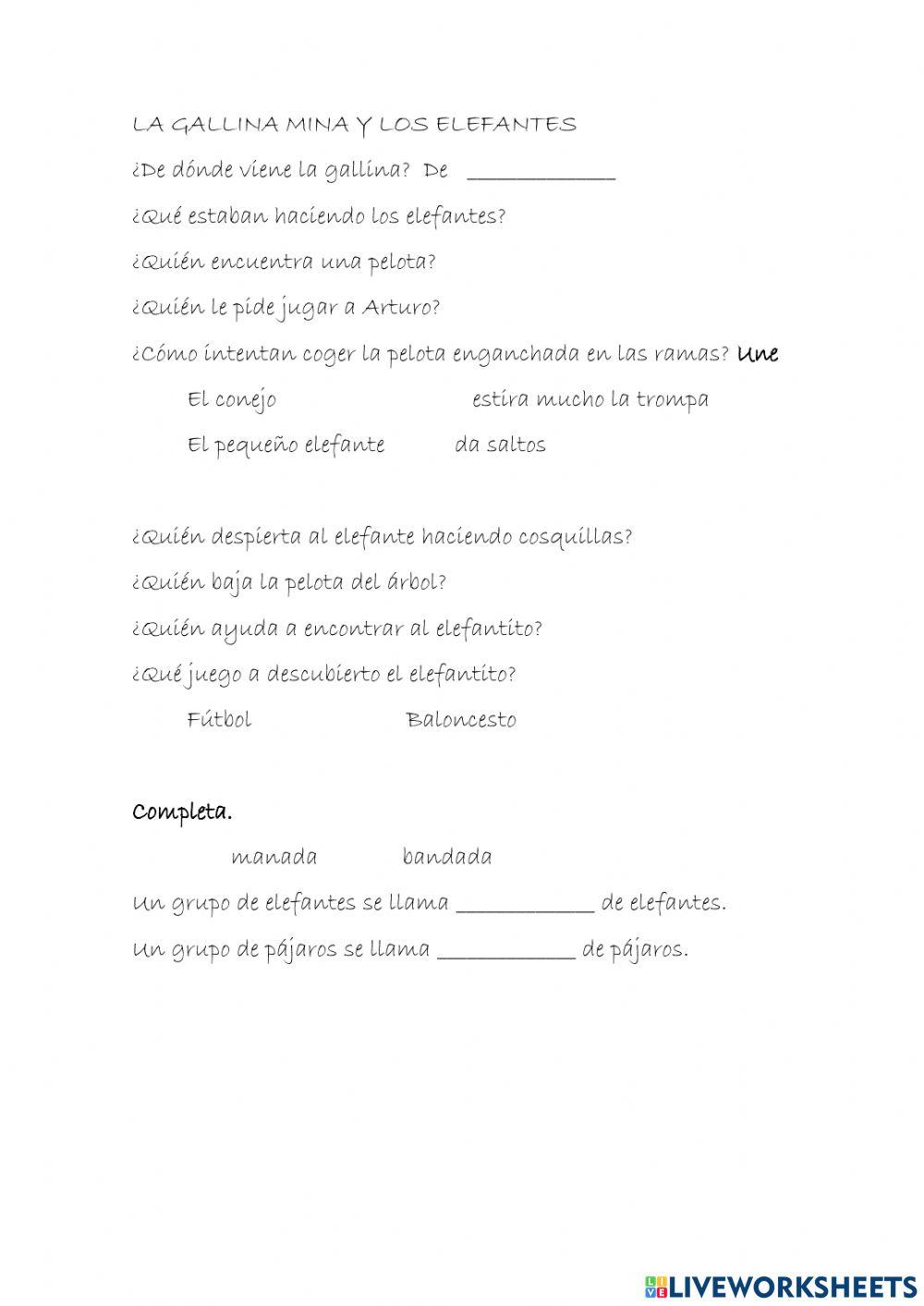 La gallina Mina y los elefantes