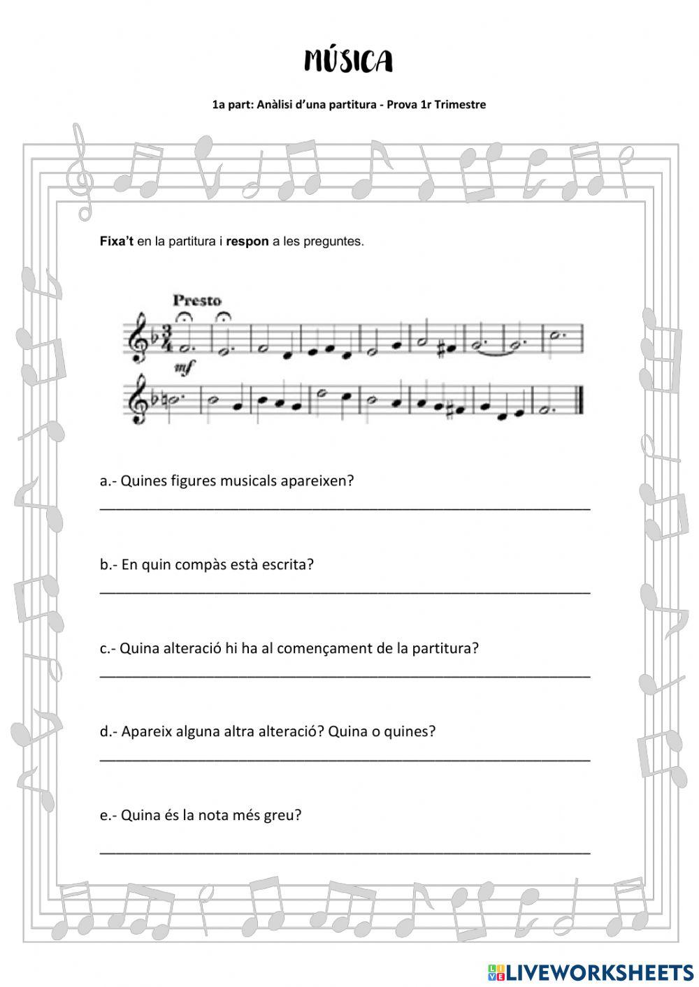 Anàlisi de partitura Anàlisi de partitura
