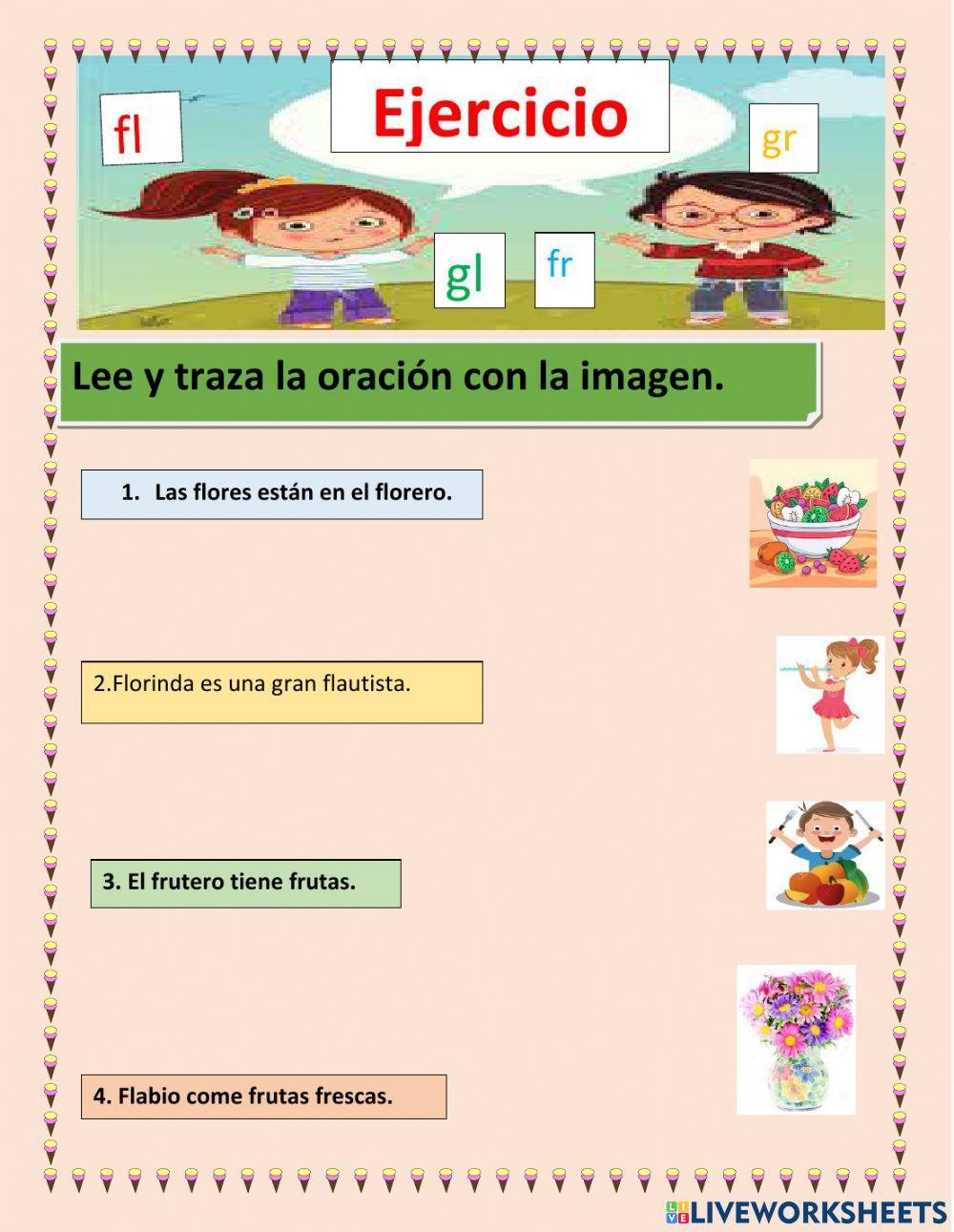 Palabras con gr, gl, fl, fr