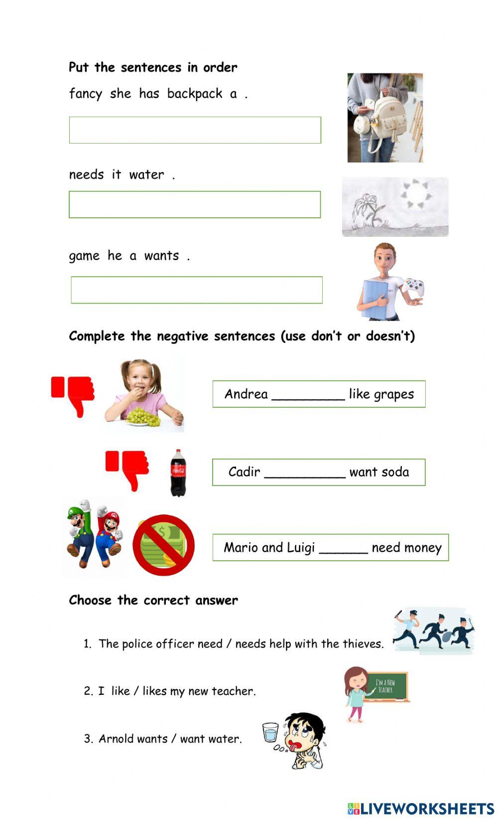 Simple present aff and neg