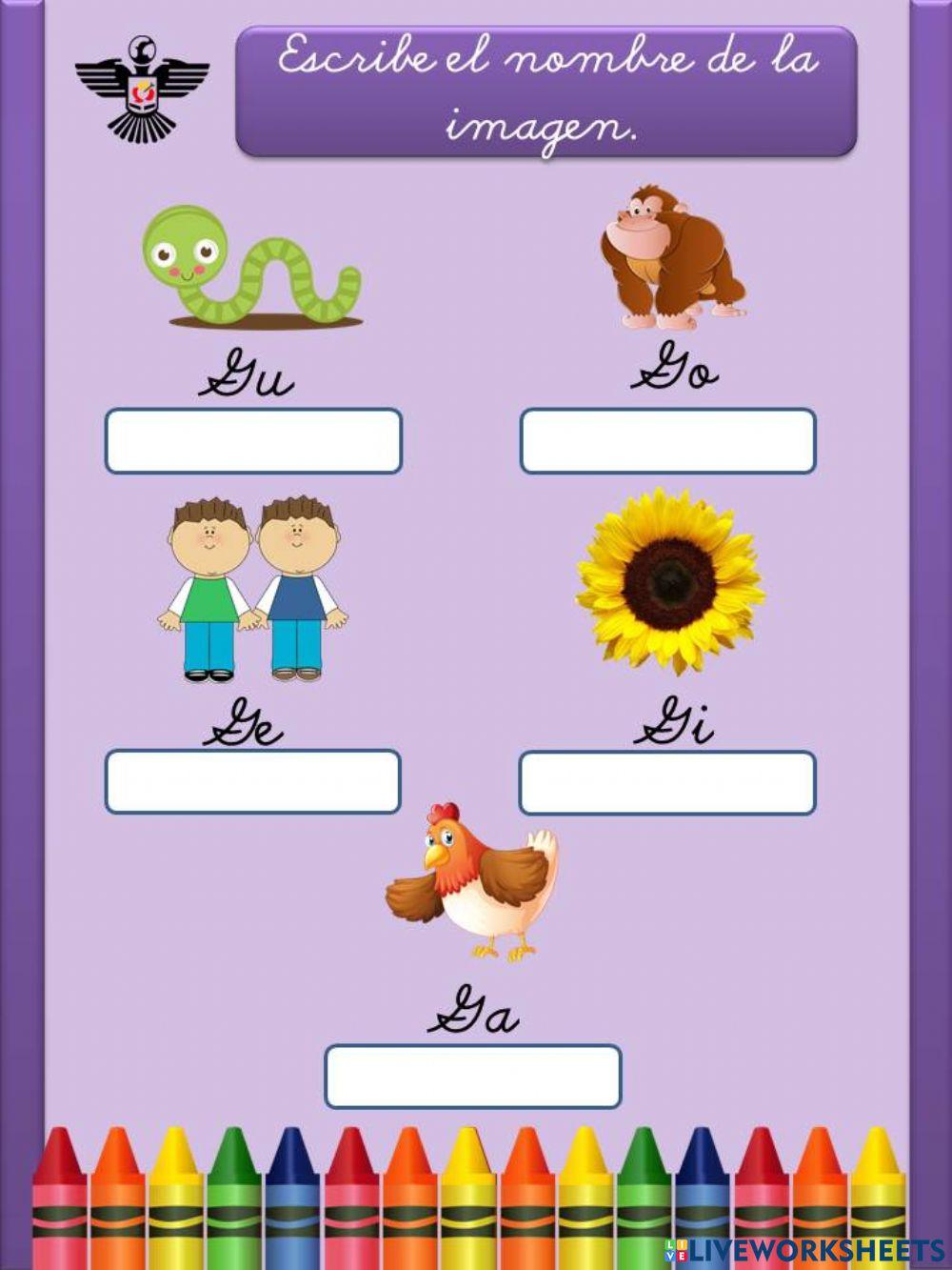 Escribe el nombre de la imagen.