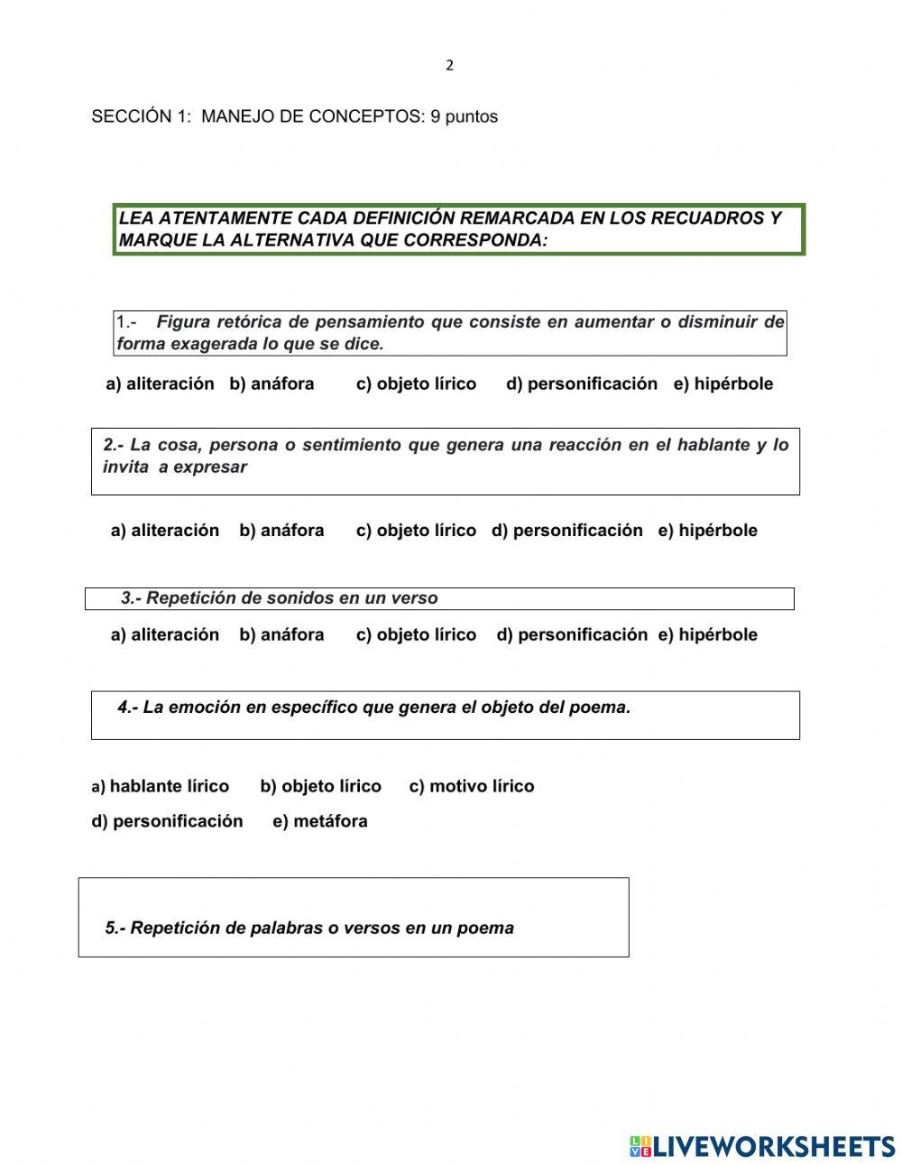 Examen género lírico